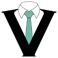 Mint Valet Services logo featuring a stylized suit and tie, representing professional valet parking services